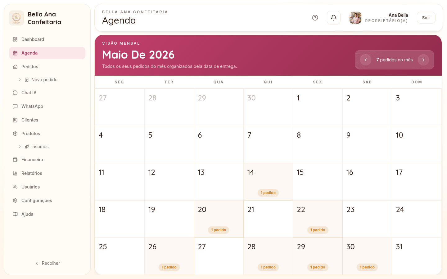 Agenda e produção do Bakerly