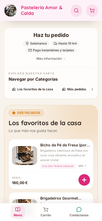 Catálogo online de Bakerly en el celular