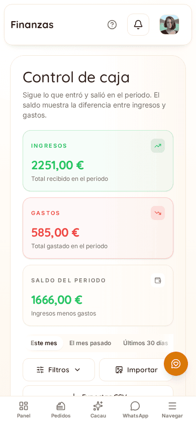 Finanzas e informes de Bakerly